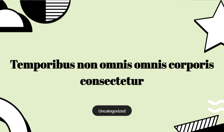 Temporibus Non Omnis Omnis Corporis Consectetur